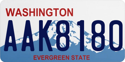 WA license plate AAK8180
