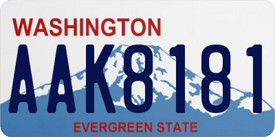 WA license plate AAK8181