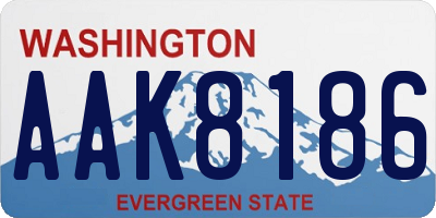 WA license plate AAK8186