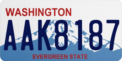 WA license plate AAK8187