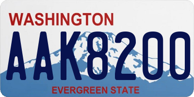 WA license plate AAK8200