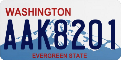WA license plate AAK8201