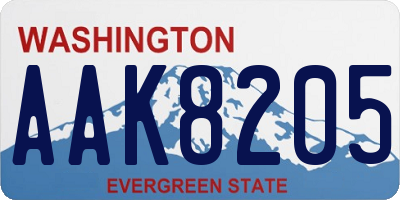 WA license plate AAK8205