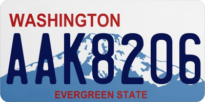 WA license plate AAK8206