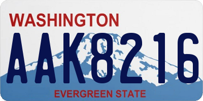 WA license plate AAK8216