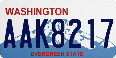 WA license plate AAK8217