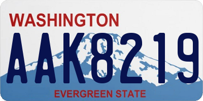 WA license plate AAK8219