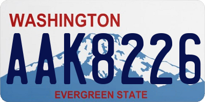 WA license plate AAK8226