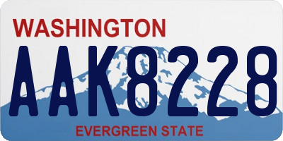 WA license plate AAK8228
