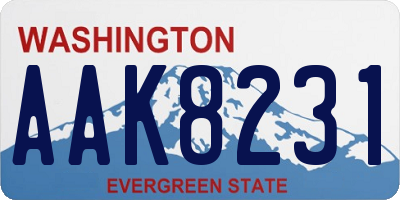 WA license plate AAK8231