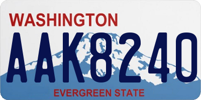 WA license plate AAK8240