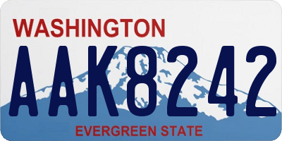 WA license plate AAK8242