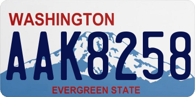 WA license plate AAK8258
