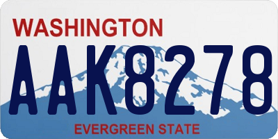 WA license plate AAK8278