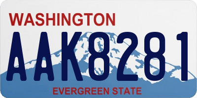 WA license plate AAK8281