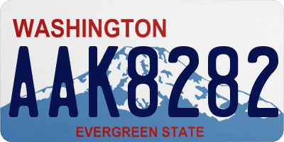 WA license plate AAK8282