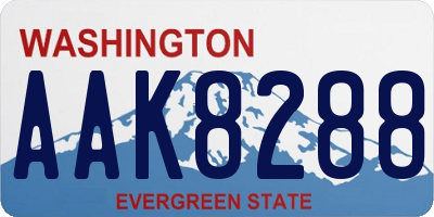 WA license plate AAK8288