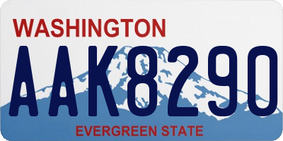 WA license plate AAK8290