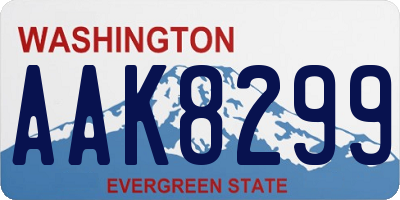 WA license plate AAK8299