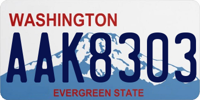 WA license plate AAK8303