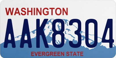 WA license plate AAK8304