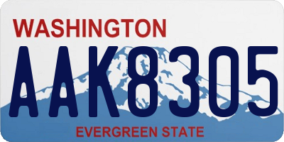 WA license plate AAK8305