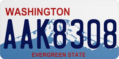 WA license plate AAK8308