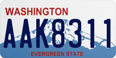 WA license plate AAK8311