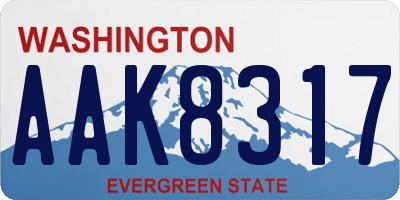WA license plate AAK8317
