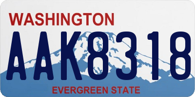 WA license plate AAK8318