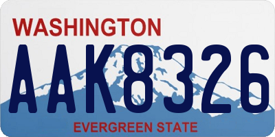 WA license plate AAK8326