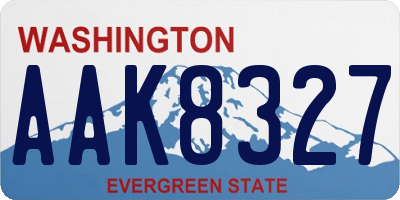 WA license plate AAK8327