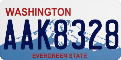 WA license plate AAK8328