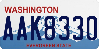 WA license plate AAK8330