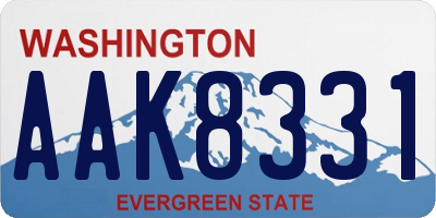 WA license plate AAK8331