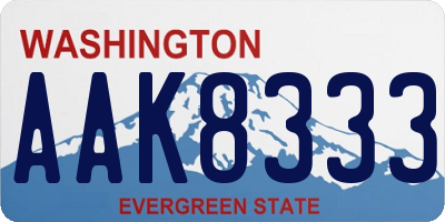 WA license plate AAK8333