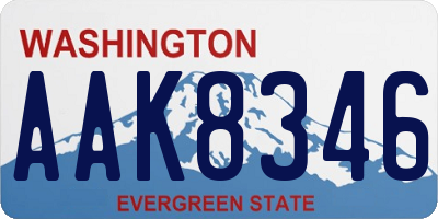 WA license plate AAK8346
