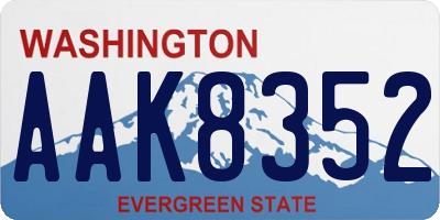 WA license plate AAK8352