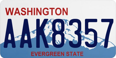 WA license plate AAK8357