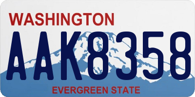 WA license plate AAK8358