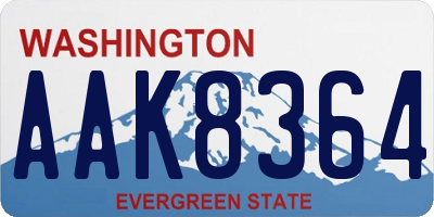 WA license plate AAK8364