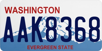 WA license plate AAK8368