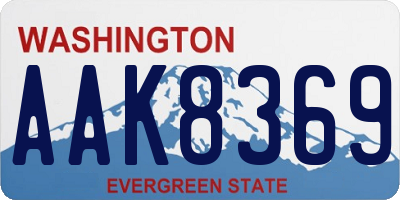 WA license plate AAK8369
