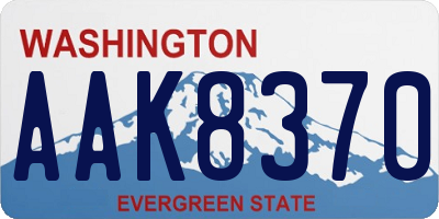 WA license plate AAK8370