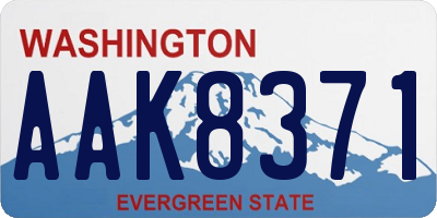 WA license plate AAK8371