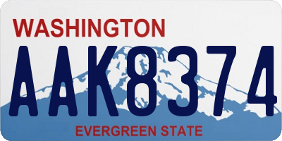 WA license plate AAK8374
