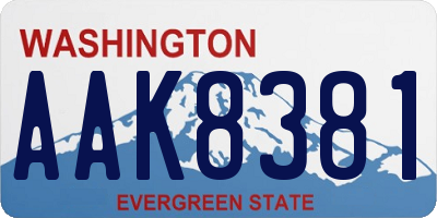 WA license plate AAK8381
