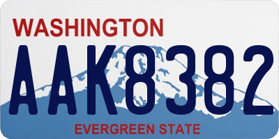 WA license plate AAK8382