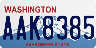 WA license plate AAK8385