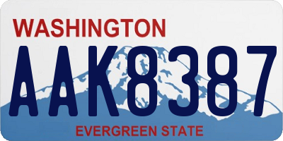 WA license plate AAK8387